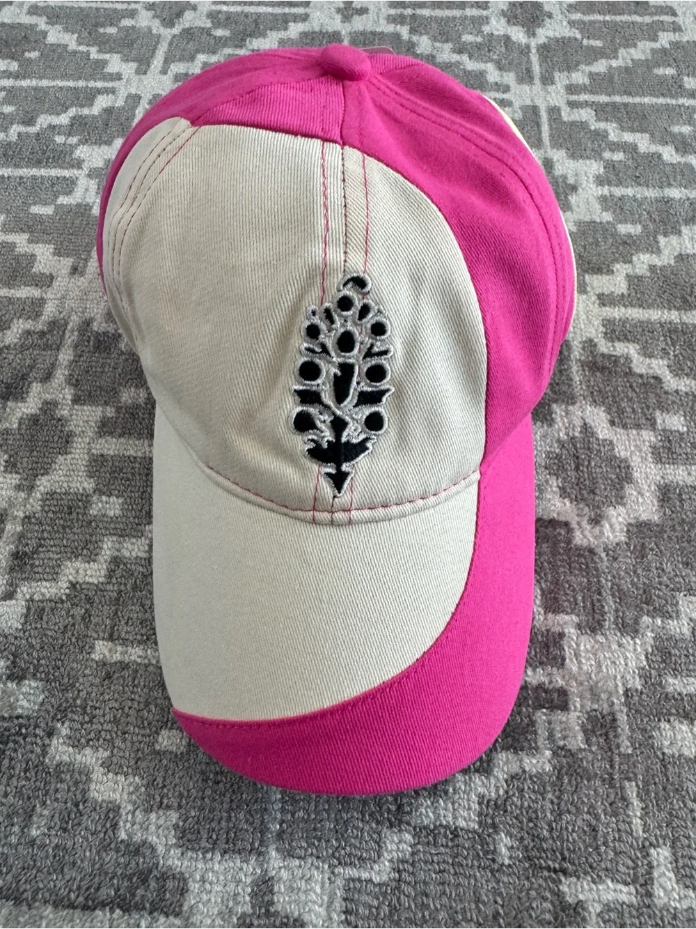 FP Movement by Free People Rule the Court Pink Cream Embroidered Baseball Cap